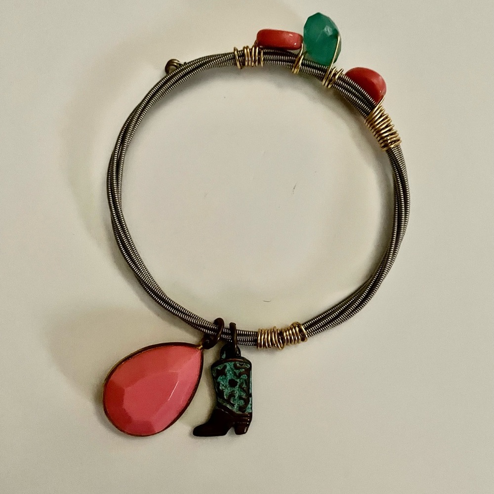 Guitar String Cowboy Boot Bracelet